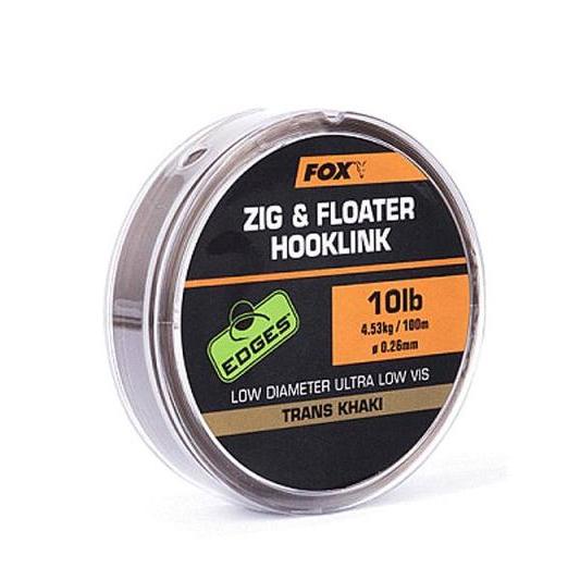 Fox Edges Zig Floater Hooklink Line Trans Khaki